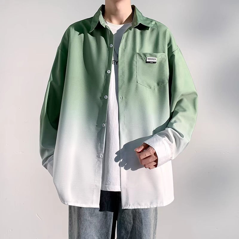 Herren Hemdjacke mit modernem Farbverlauf und praktischer Brusttasche Aliams