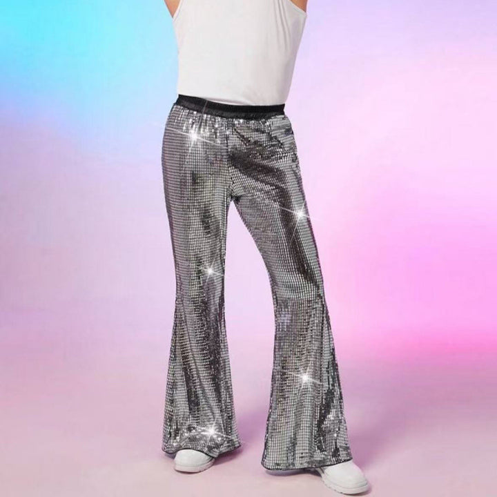 Herren Glitzernde Discohose mit weitem Bein und elastischem Bund Aliams