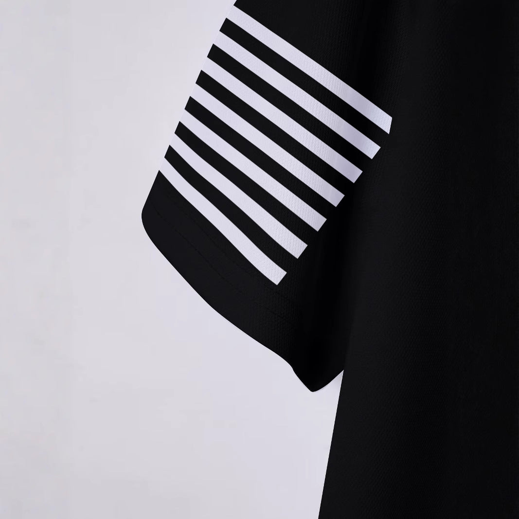 Herren Poloshirt mit patriotischem Grafikdesign und stylishem V-Ausschnitt Aliams