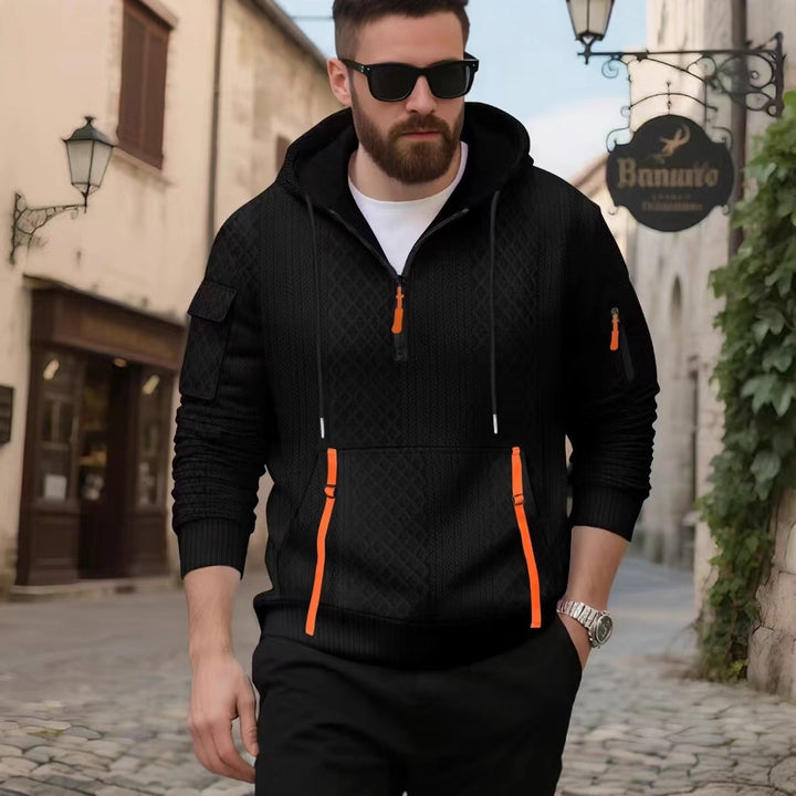 Herren stylischer Kapuzenpullover mit strukturiertem Design und praktischen Taschen Aliams