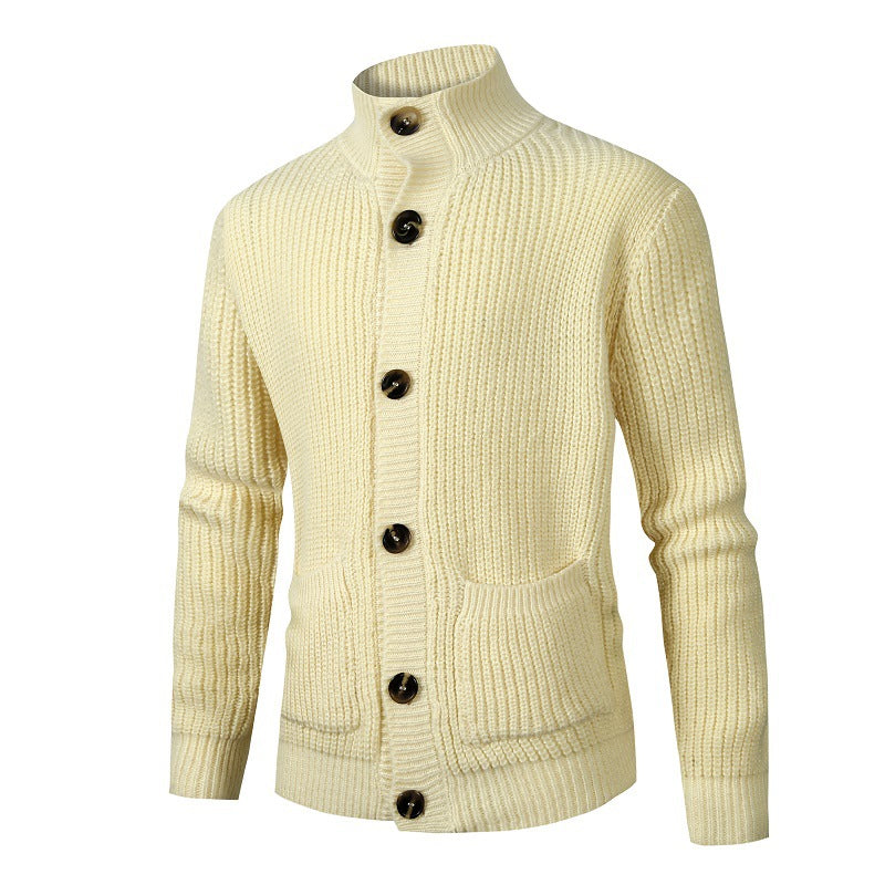 Herren komfortable Strickjacke mit Knopfverschluss Aliams