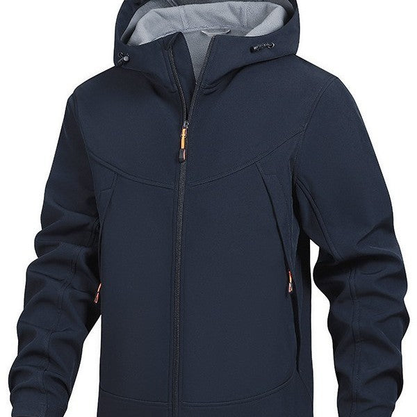 Herren Funktionsjacke mit verstellbarem Kapuzenkragen und atmungsaktivem Gewebe Aliams