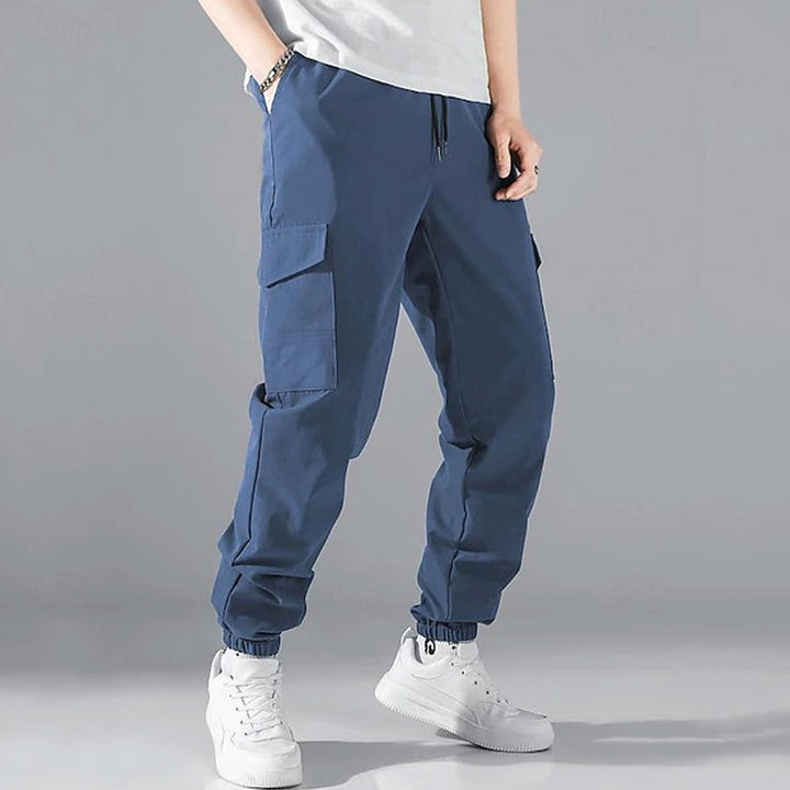 Herren Cargo-Hose mit elastischem Bund und multifunktionalen Taschen Aliams