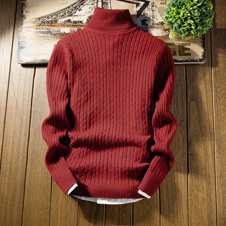 Herren Rollkragenpullover mit Rippstrickmuster Aliams