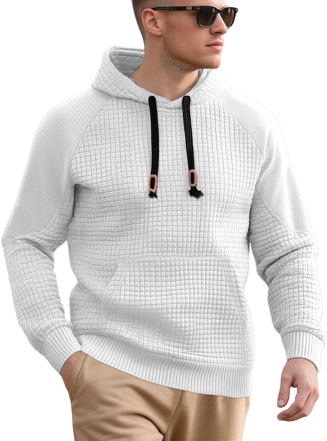 Herren sportlicher Kapuzenpullover mit innovativem Strukturdesign und praktischen Kordelzügen Aliams