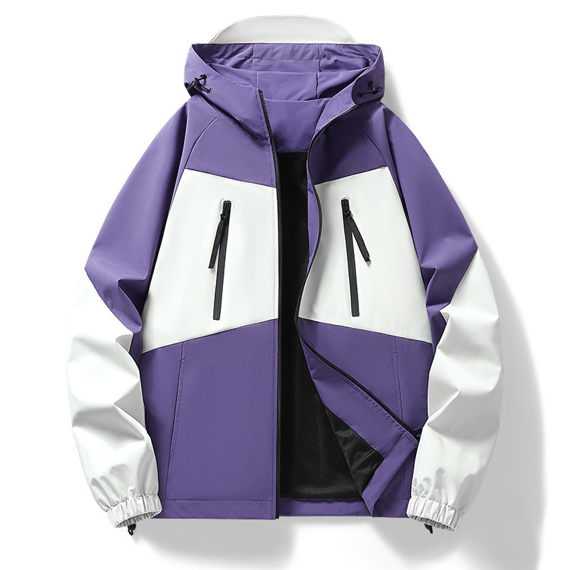 Herren Funktionsjacke mit abnehmbarer Kapuze und wasserabweisendem Material Aliams