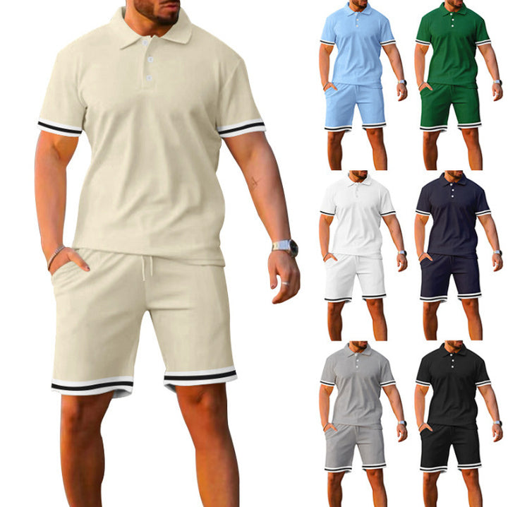 Herren sportliches Poloshirt mit Shorts-Set Aliams