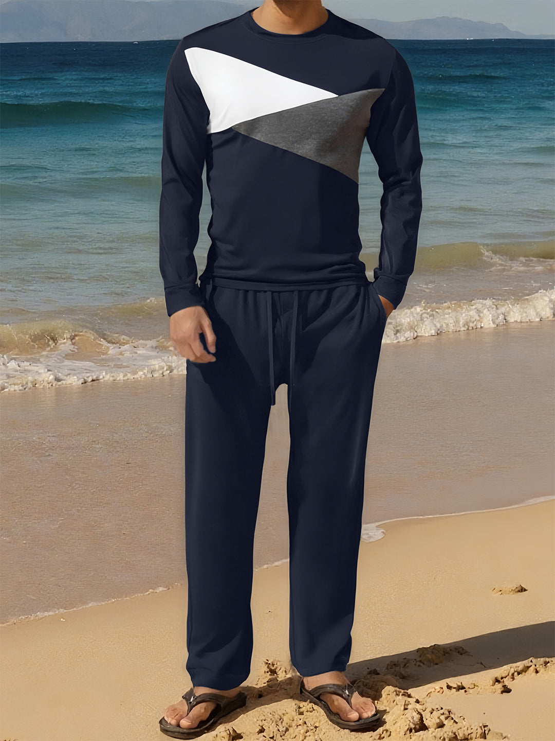 Herren Sportliches Set mit Farbblockdesign Aliams