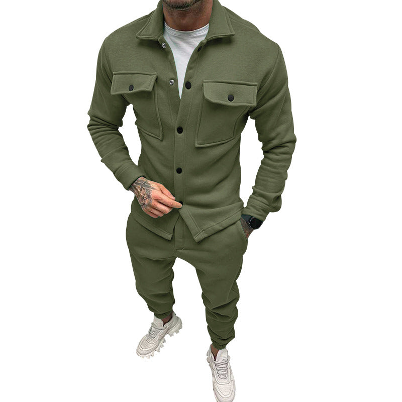 Herren Utility-Jacke mit Taschen und elastischer Hose Aliams