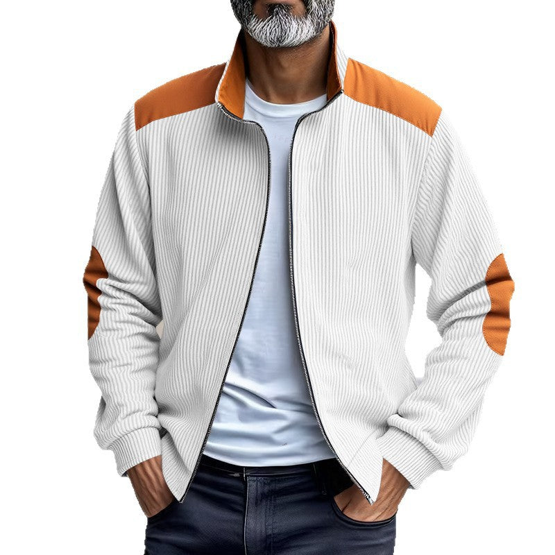 Herren sportliche Jacke mit strukturierten Ärmeln und Stehkragen Aliams