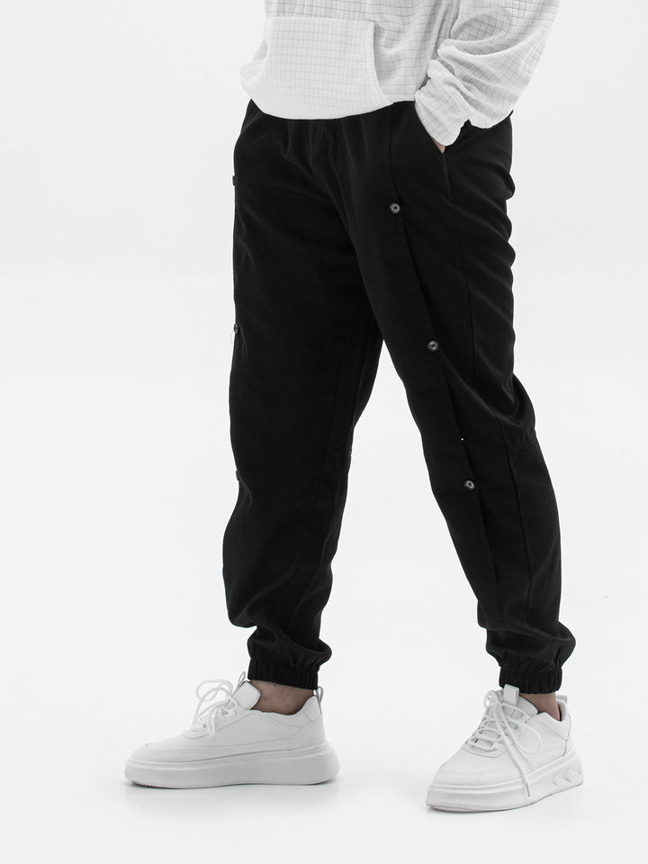 Herren Stylische Cargo-Hose mit praktischen Knöpfen und elastischem Bund Aliams