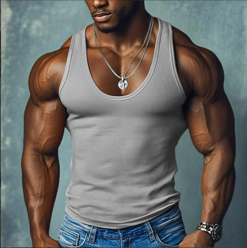 Herren Sportliches Muskelshirt mit breiten Trägern Aliams