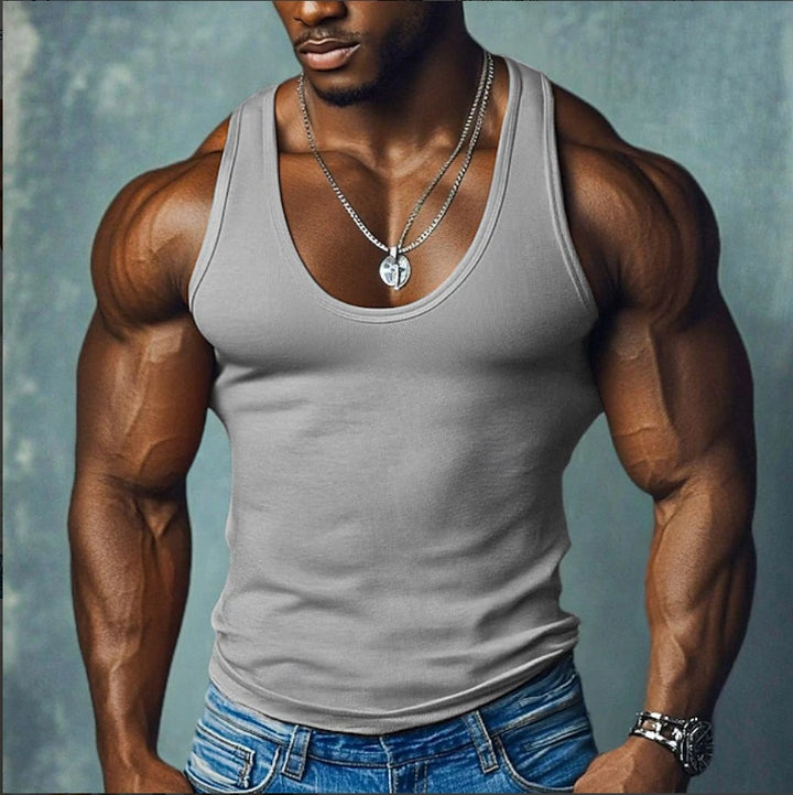 Herren Sportliches Muskelshirt mit breiten Trägern Aliams