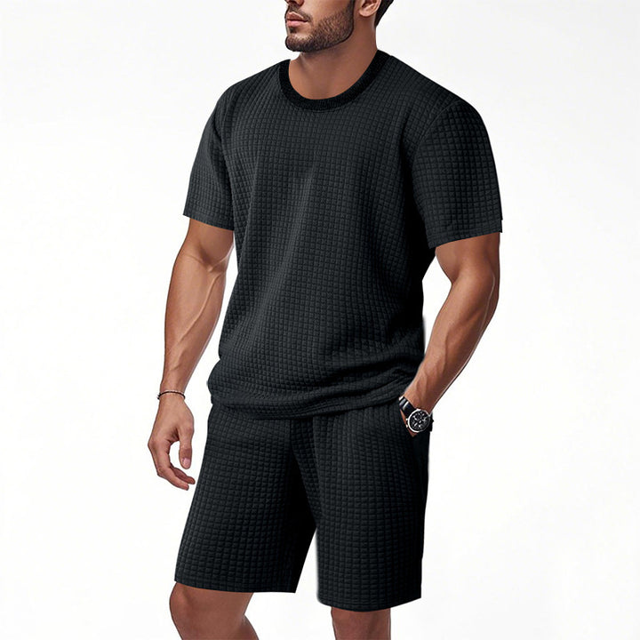 Herren bequemer Struktur-Shorts-Set Aliams