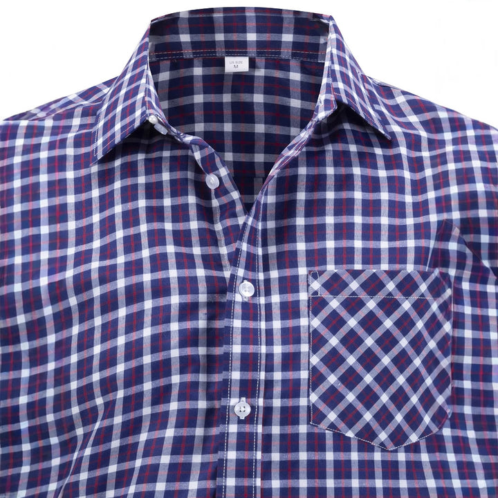 Herren Flanellhemd mit modernem Karomuster und Brusttasche Aliams