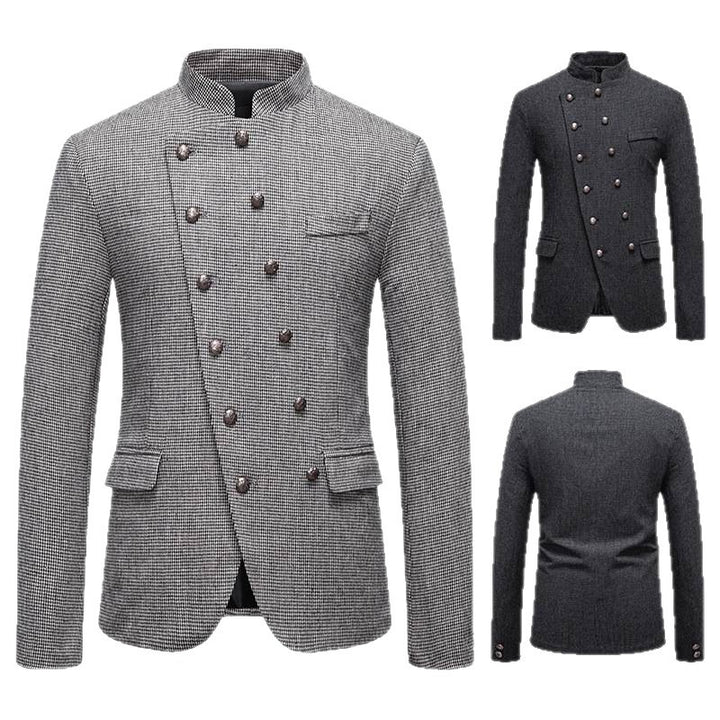 Herren Doppelt-geknöpfter Blazer mit modernem Karomuster Aliams