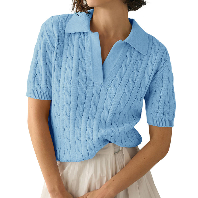 Aliams | Polo-Kragen Twist Strickpullover