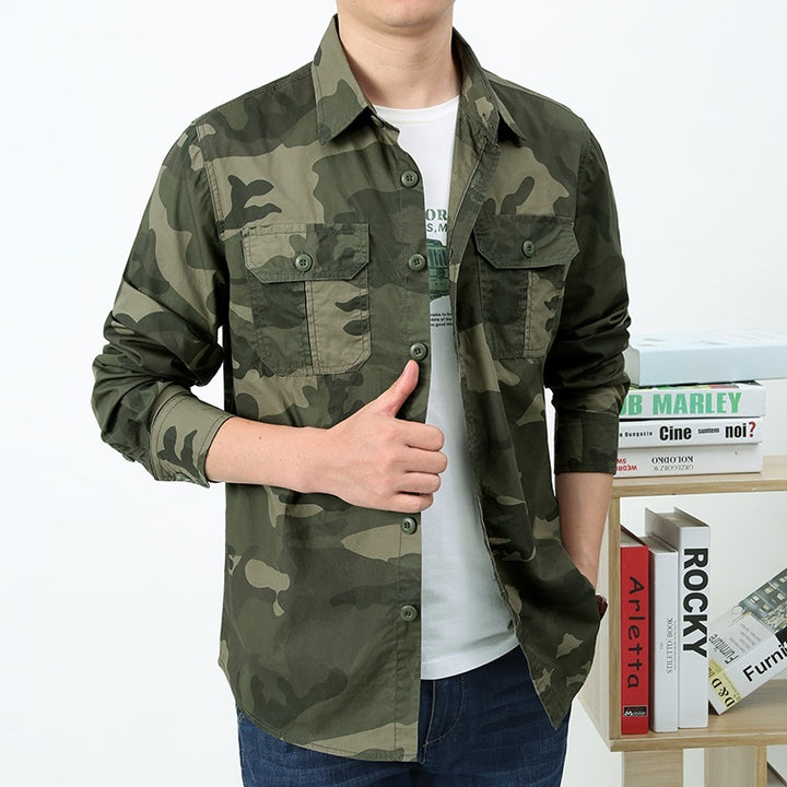Herren Camouflage Sicherheitshemd mit Brusttaschen Aliams