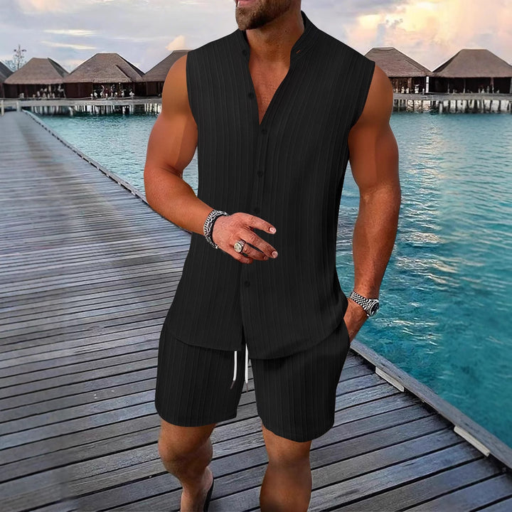 Männer Freizeit Ärmelloses Sommer Lounge Set Aliams