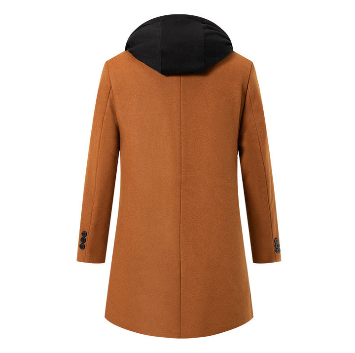 Herren eleganter Übergangs-Mantel mit abnehmbarer Kapuze Aliams