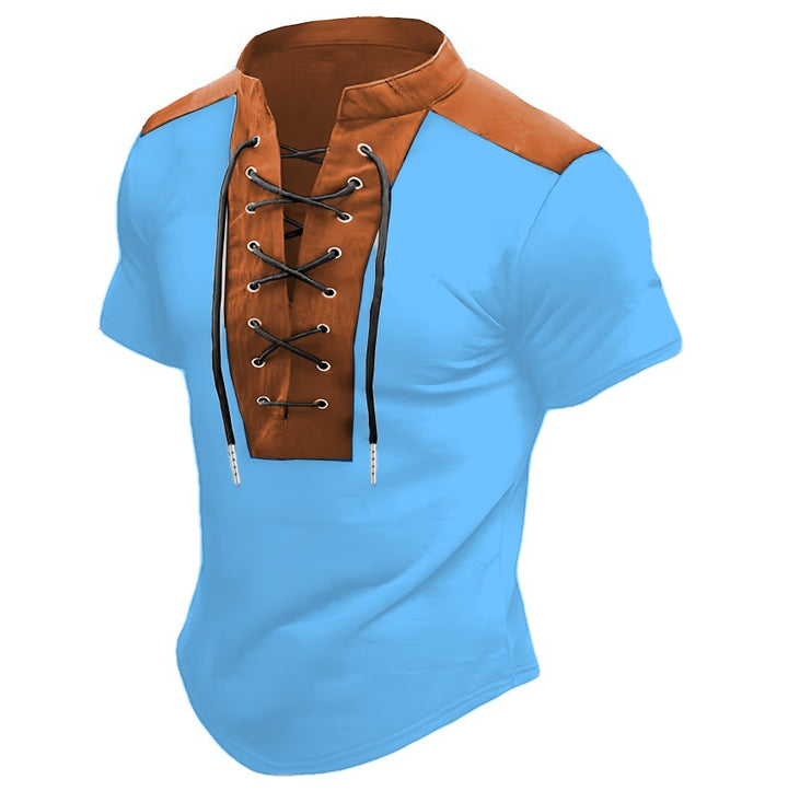 Herren Freizeit Schnürtop mit kurzen Ärmeln Aliams