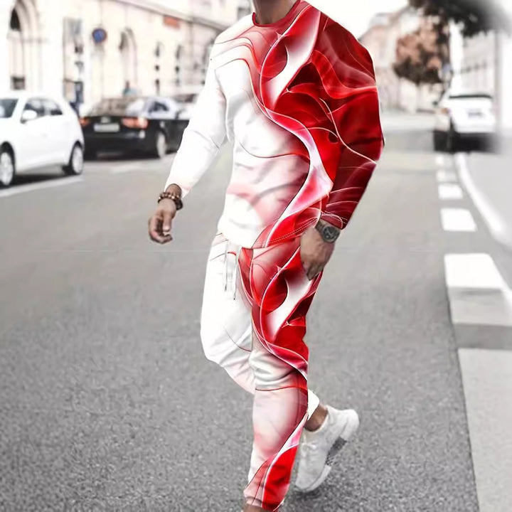 Herren Sportliches Lifestyle-Outfit mit kreativem Muster und bequemer Passform Aliams