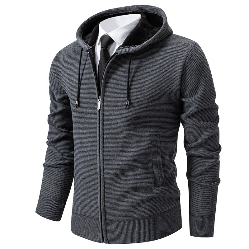 Herren elegante Strickjacke mit Kapuze und modernem Design Aliams