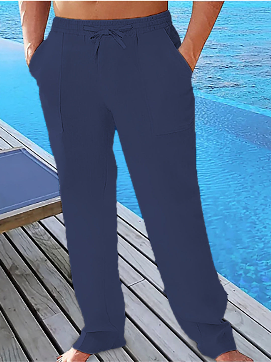 Herren Bequeme Freizeithose mit elastischem Bund und praktischen Taschen Aliams