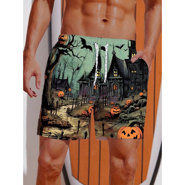 Herren Grafik Psychedelischer Druck Badehose Aliams
