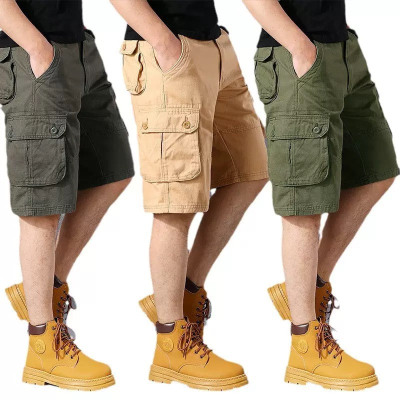 Herren Cargo-Shorts mit einer Vielzahl von praktischen Taschen und verstellbarem Bund Aliams