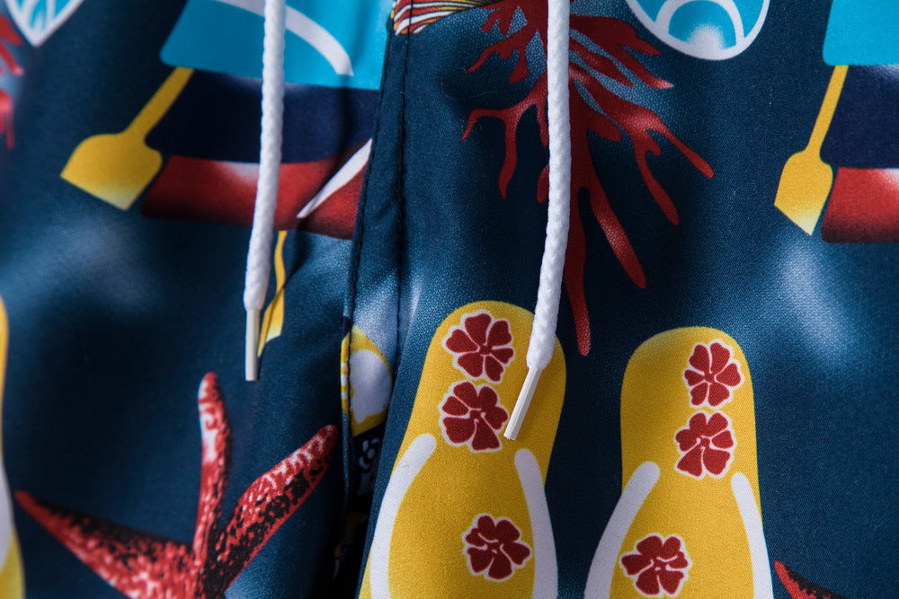 Herren Badeshorts mit lebhaftem maritimen Motiv und praktischer Schnürung Aliams