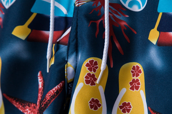 Herren Badeshorts mit lebhaftem maritimen Motiv und praktischer Schnürung Aliams