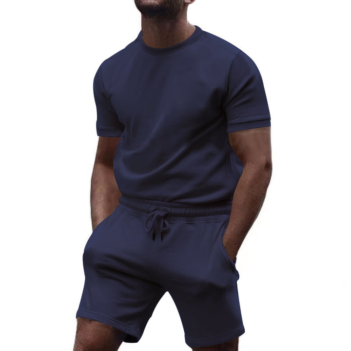 Herren sportliches T-Shirt und Shorts-Set aus atmungsaktivem Material mit elastischem Bund Aliams