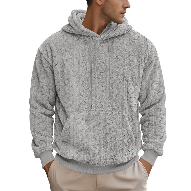 Herren gemütlicher Fleece Hoodie mit Kapuze und Kängurutasche Aliams