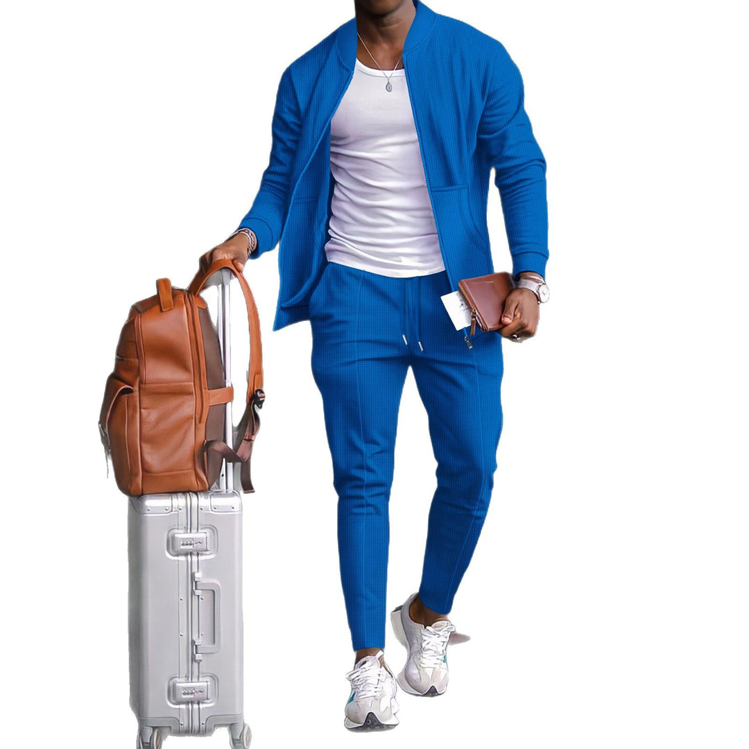 Herren sportliche Freizeitanzugjacke mit passender Hose Aliams