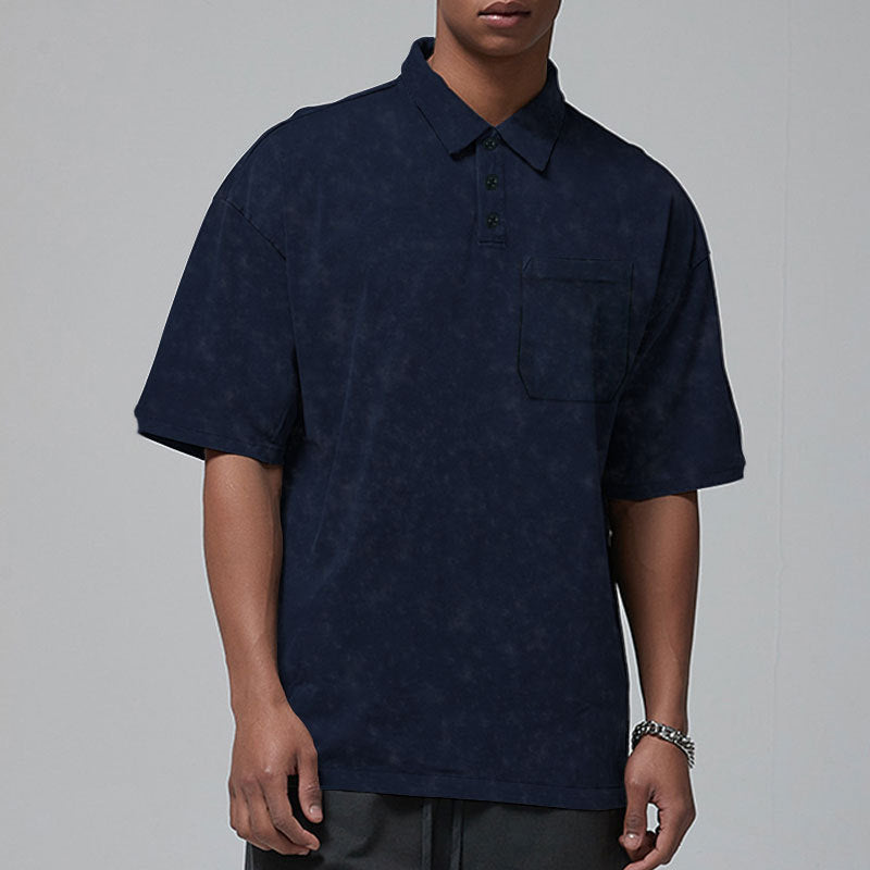 Herren lässiges Poloshirt mit Brusttasche und modischem Design Aliams