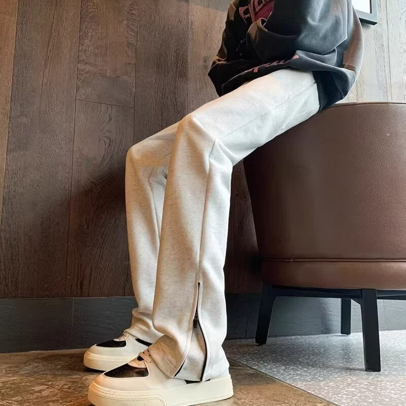 Herren sportliche Freizeithose mit atmungsaktiven Reißverschluss-Taschen Aliams