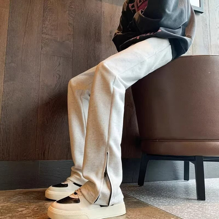 Herren sportliche Freizeithose mit atmungsaktiven Reißverschluss-Taschen Aliams