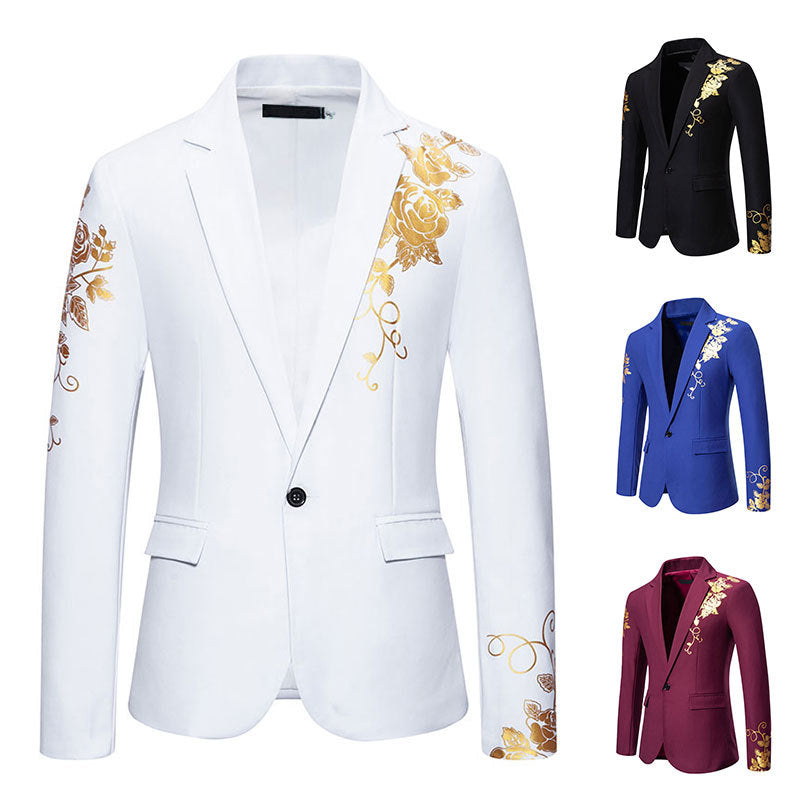 Herren Eleganter Blazer mit floralem Design Aliams