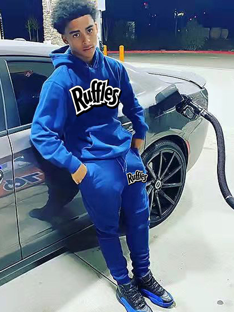 Herren gemütlicher Hoodie und Jogginghose Set mit auffälligem Logo Aliams