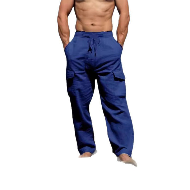 Herren Bequeme Cargo-Hose mit praktischem Kordelzug und seitlichen Taschen Aliams