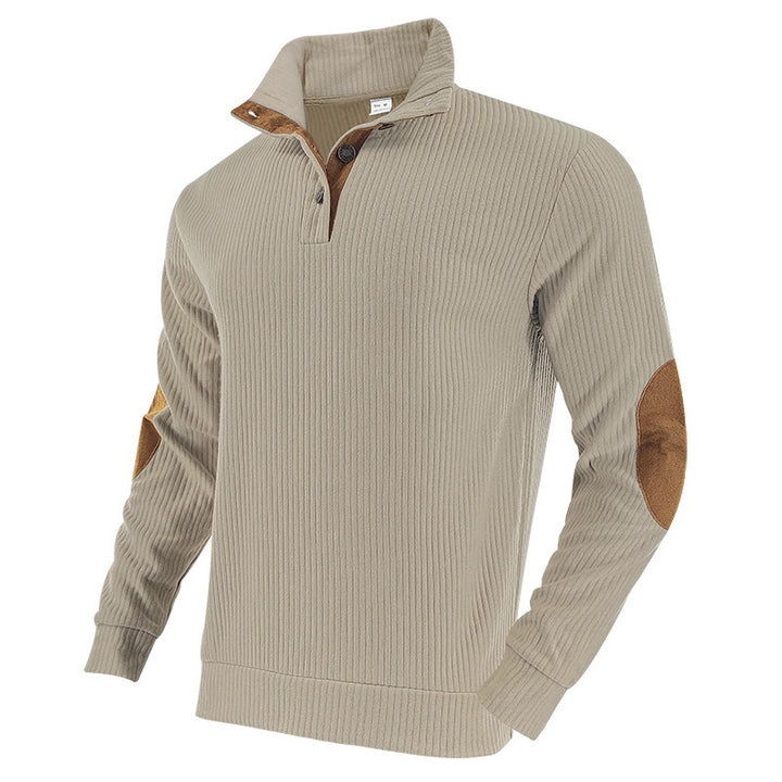 Herren eleganter Pulli mit hochwertigem Stehkragen und modischen Kontrastdetails Aliams