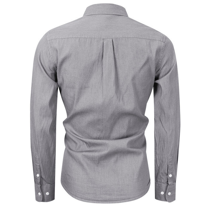 Herren Denim Langarmhemd mit modernem Schnitt und Brusttasche Aliams