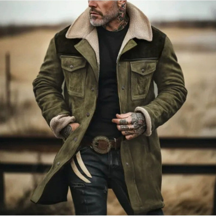 Herren verspielt schicke Wildlederjacke mit warmem Fleecefutter Aliams