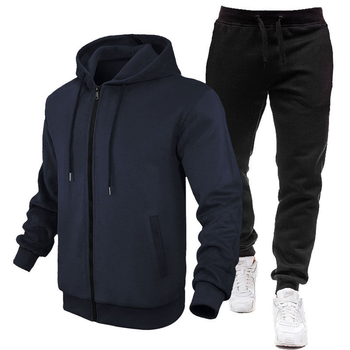 Herren Sportlicher Hoodie- und Jogginganzug mit Fleece-Futter und praktischen Taschen Aliams