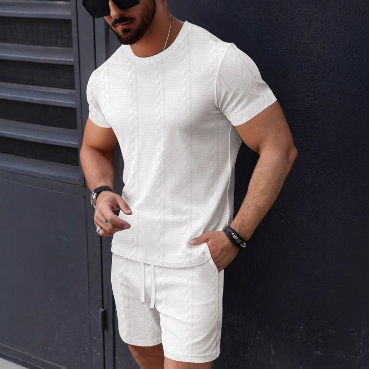 Herren Sportliches Kurzarmset mit strukturierter Oberfläche Aliams