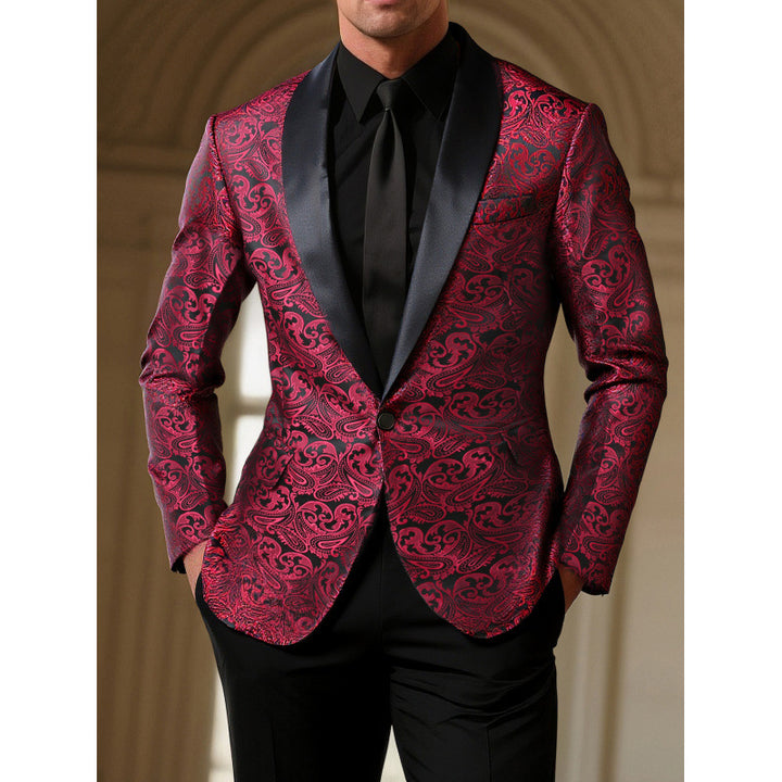 Herren Glamouröser Smoking-Blazer mit filigranem Muster Aliams
