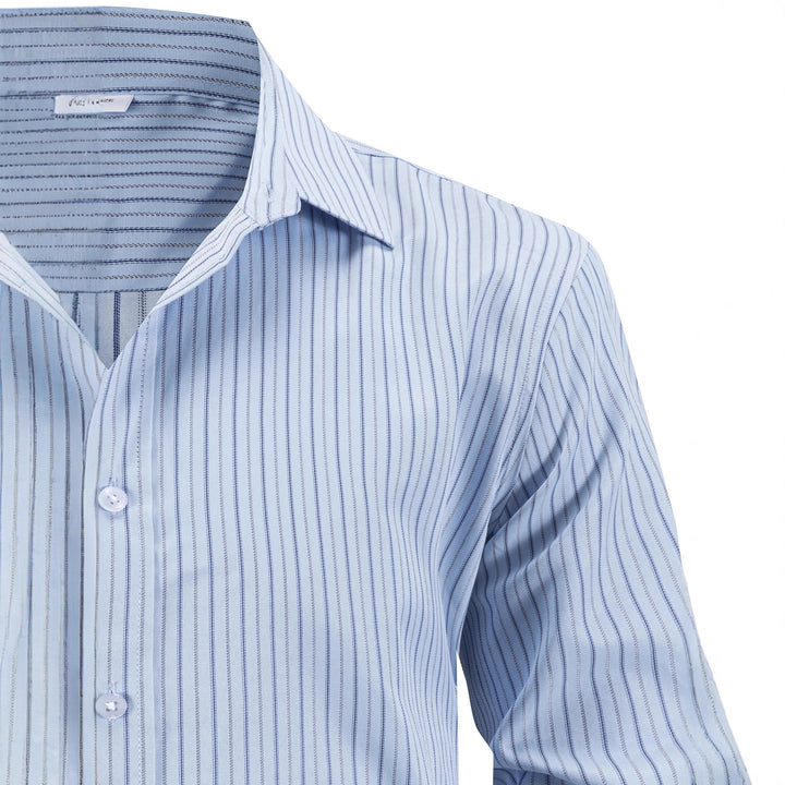 Herren gestreiftes Langarmhemd mit modernem Schnitt Aliams