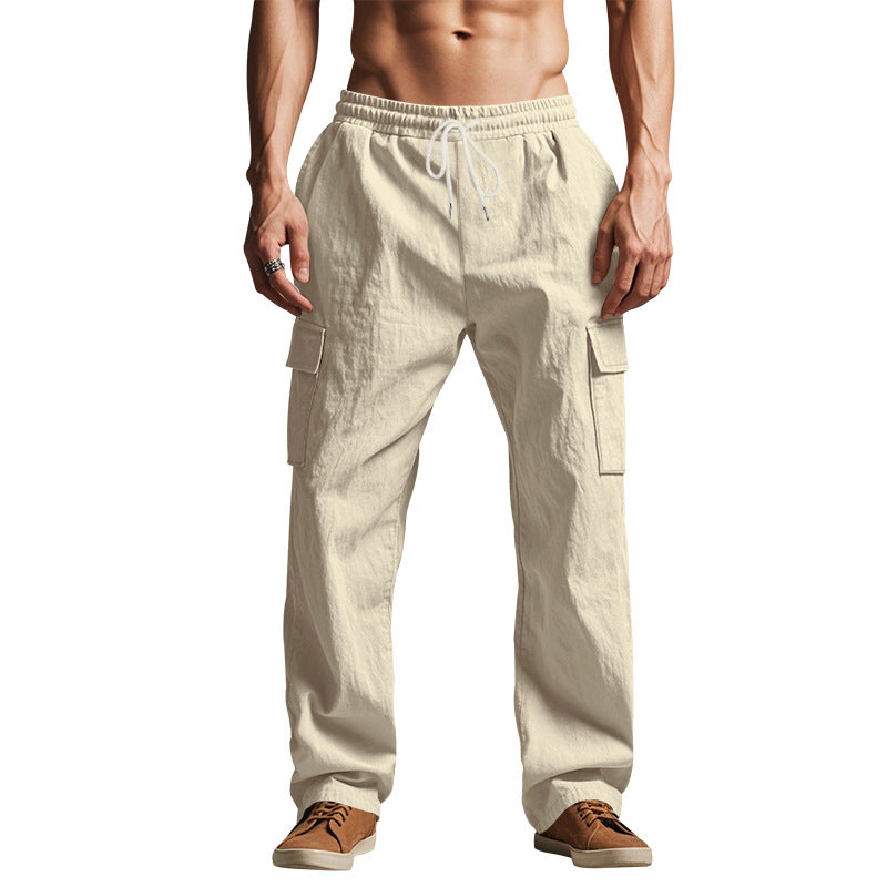 Herren Cargo-Hose mit elastischem Bund und seitlichen Taschen Aliams