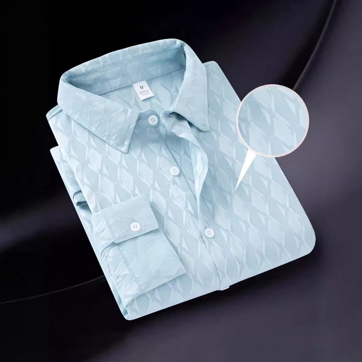 Herren elegantes Hemd mit strukturiertem Muster und hochwertiger Verarbeitung Aliams